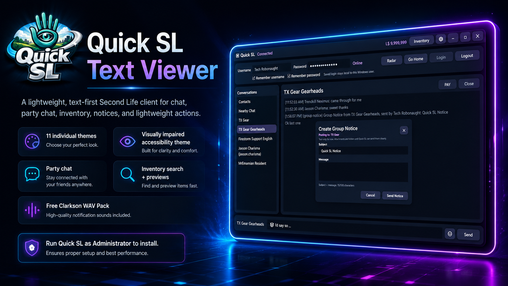 Quick SL Text Viewer interface preview