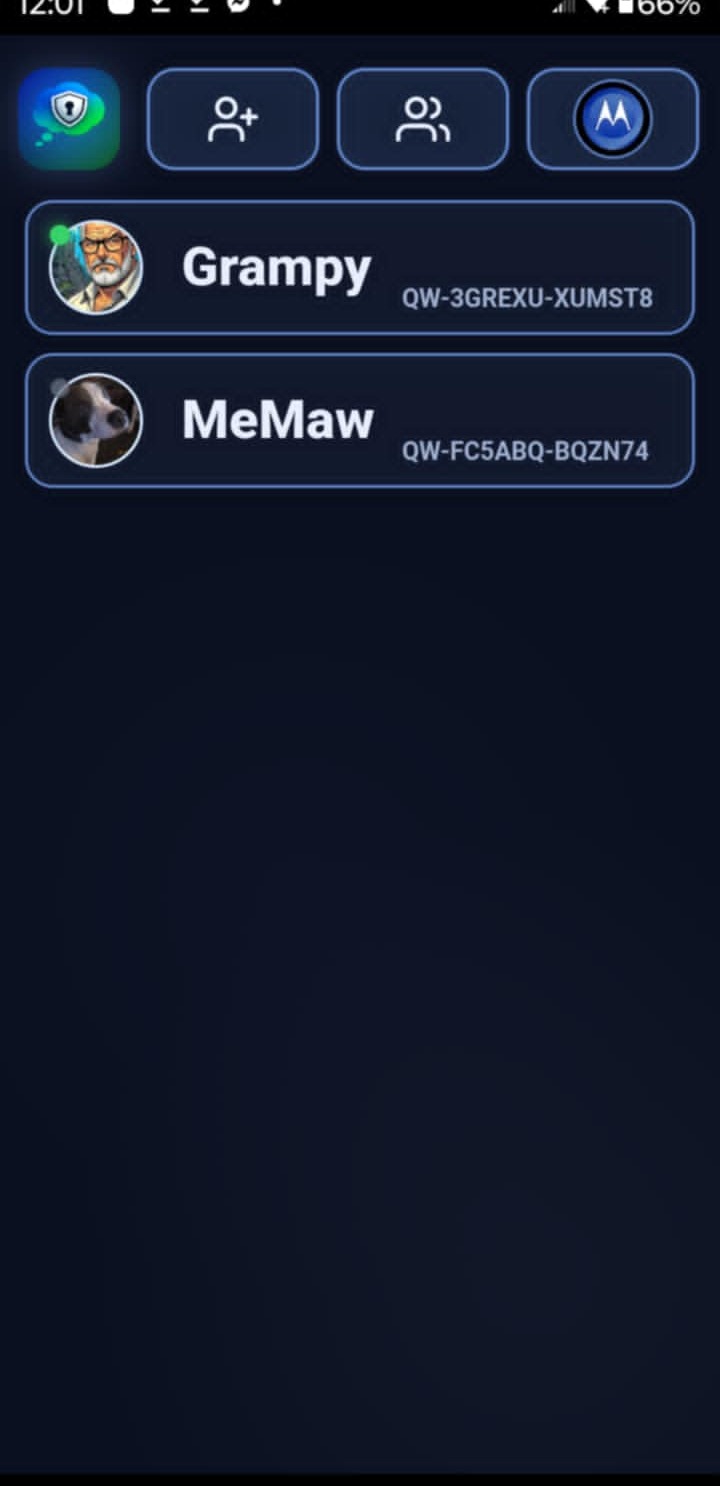 QuietWire Android contact list