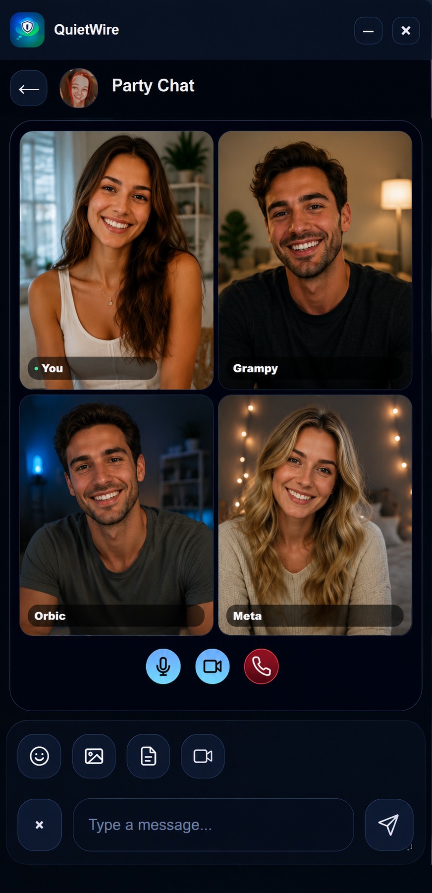 QuietWire Android party chats